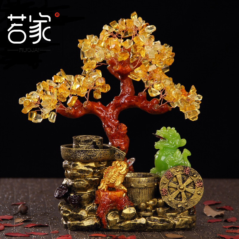 招财进宝，镇店之宝 七彩水晶貔貅金蟾大摆件的商务礼品美学